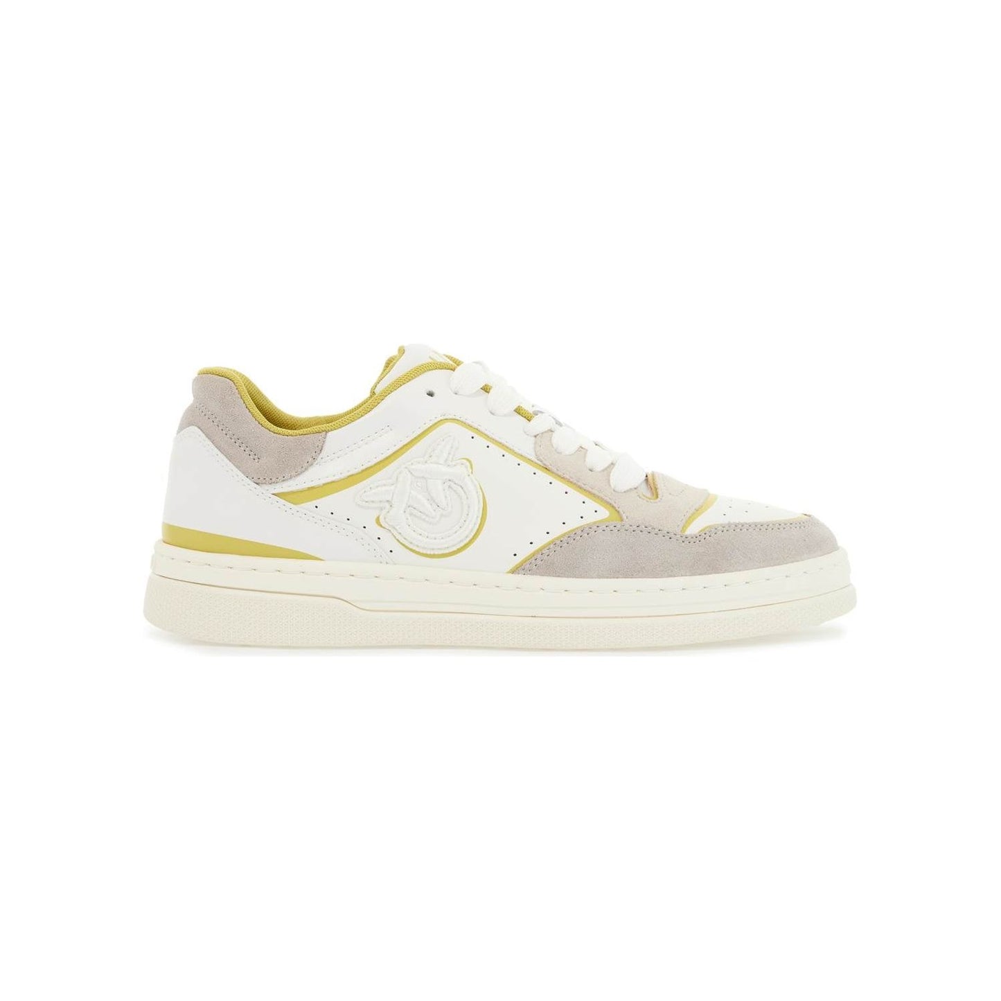 Pinko sneakers mandy 08 in white leather with lime details for women Sneakers Pinko Light Gray