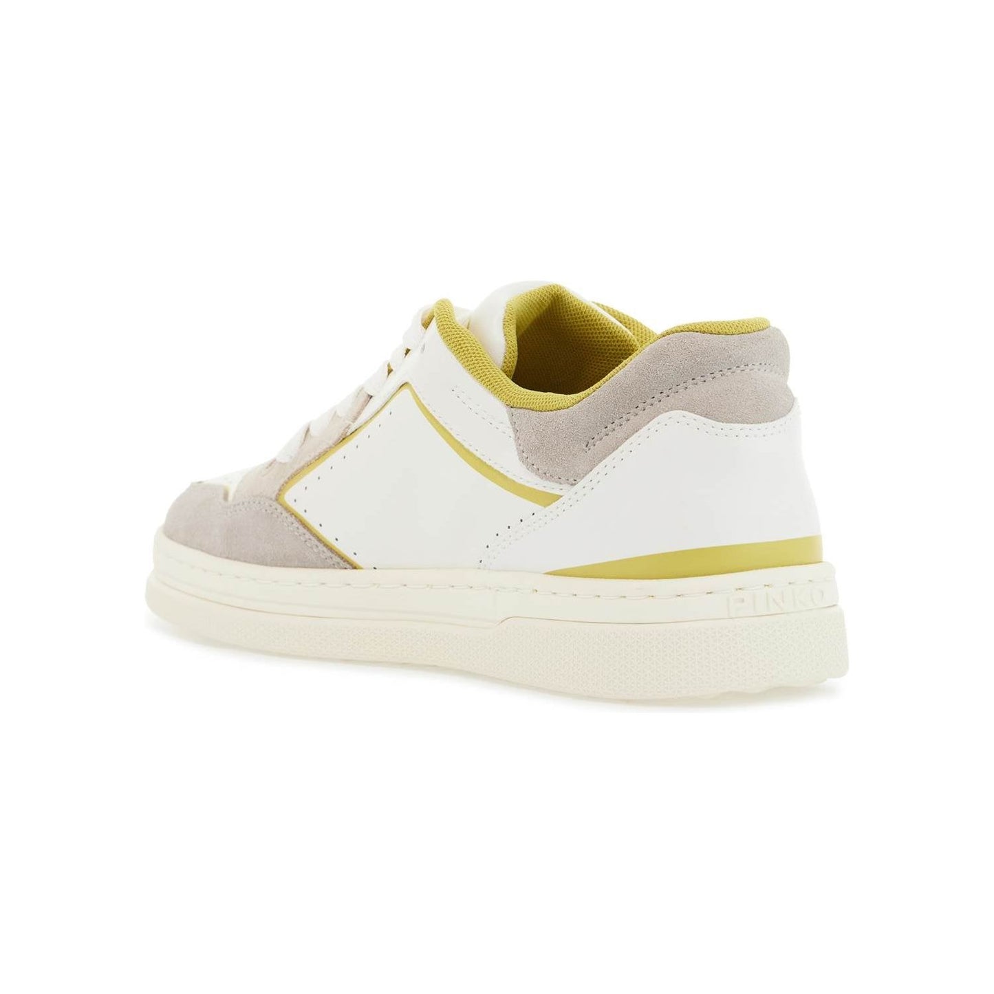 Pinko sneakers mandy 08 in white leather with lime details for women Sneakers Pinko Light Gray