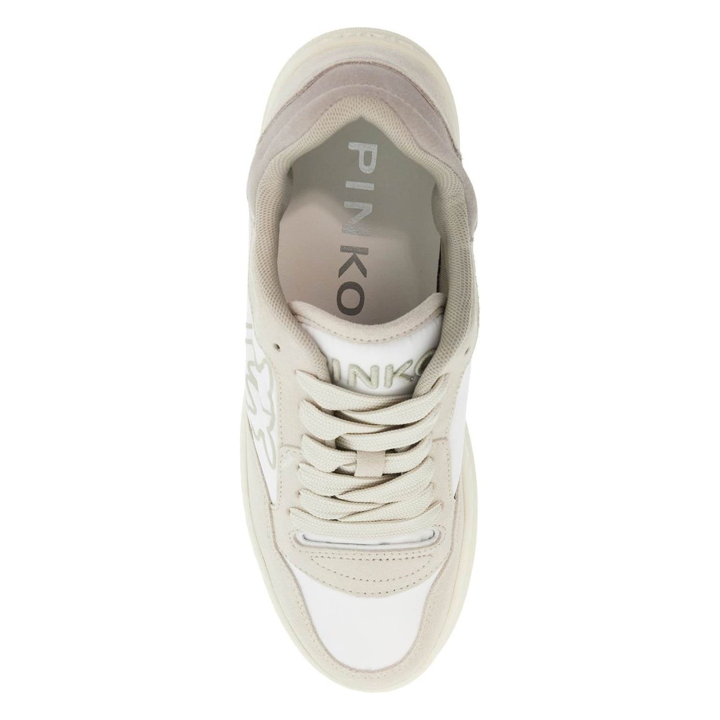 Pinko casual and elegant beige leather sneakers mandy 10 Sneakers Pinko Light Gray