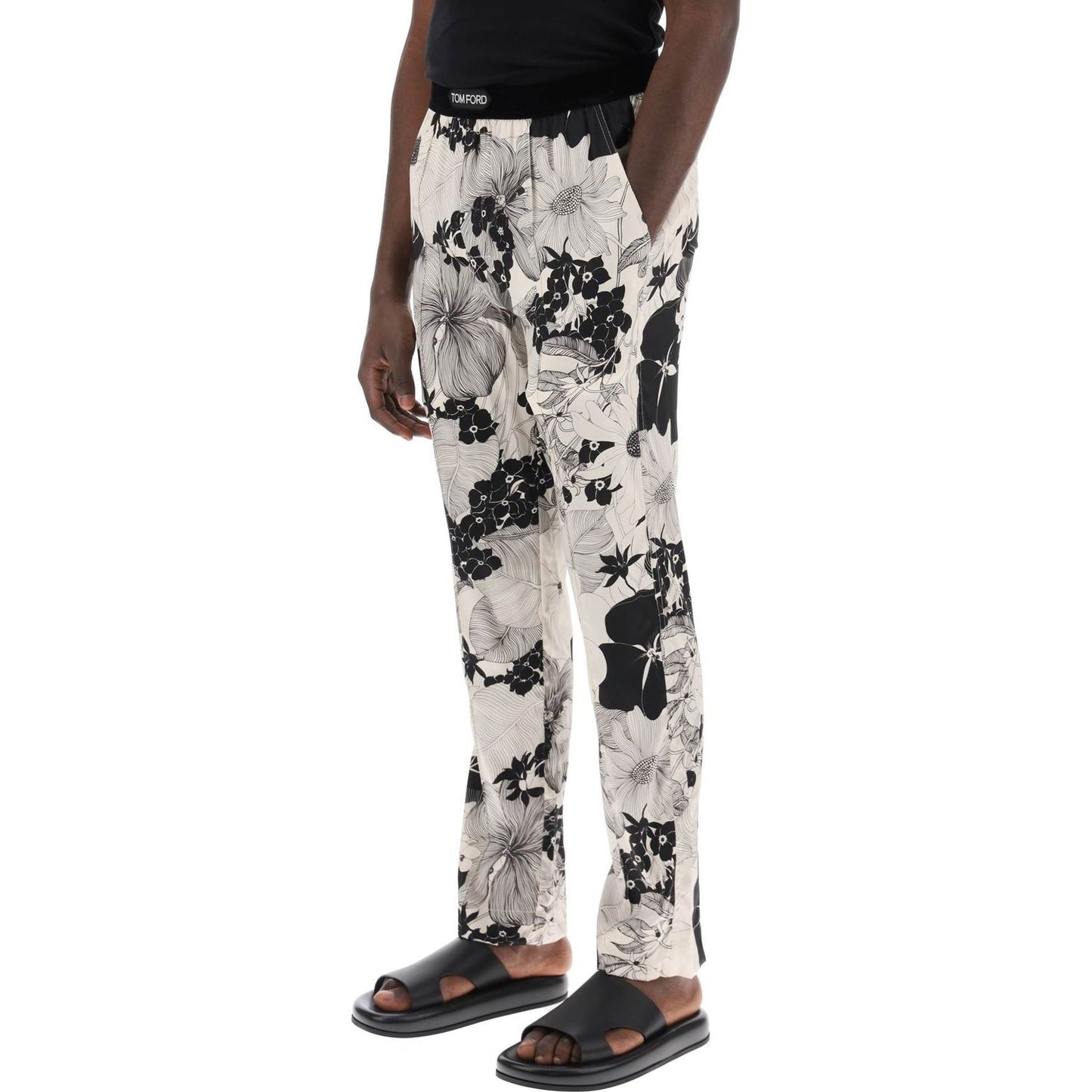 Tom Ford pajama pants in floral silk Beachwear & underwear Tom Ford Gray
