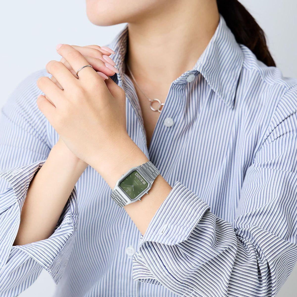 CASIO VINTAGE Mod. EDGY COLLECTION SUNRAY DIAL - GREEN MOSS WATCHES CASIO COLLECTION & VINTAGE Light Gray
