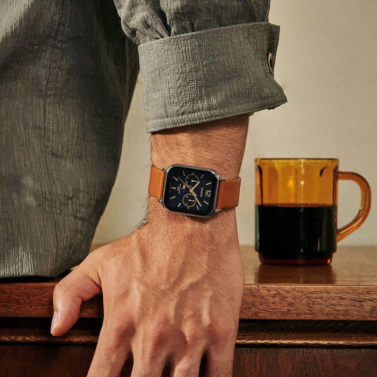 CASIO COLLECTION Mod. MOONPHASES LEATHER - BLACK WATCHES CASIO COLLECTION & VINTAGE Dark Slate Gray