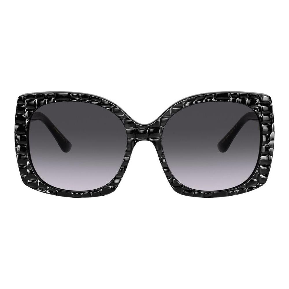 Dolce & Gabbana MOD. PRINT FAMILY DG 4385 sunglasses for women in black acetate with textured frames.