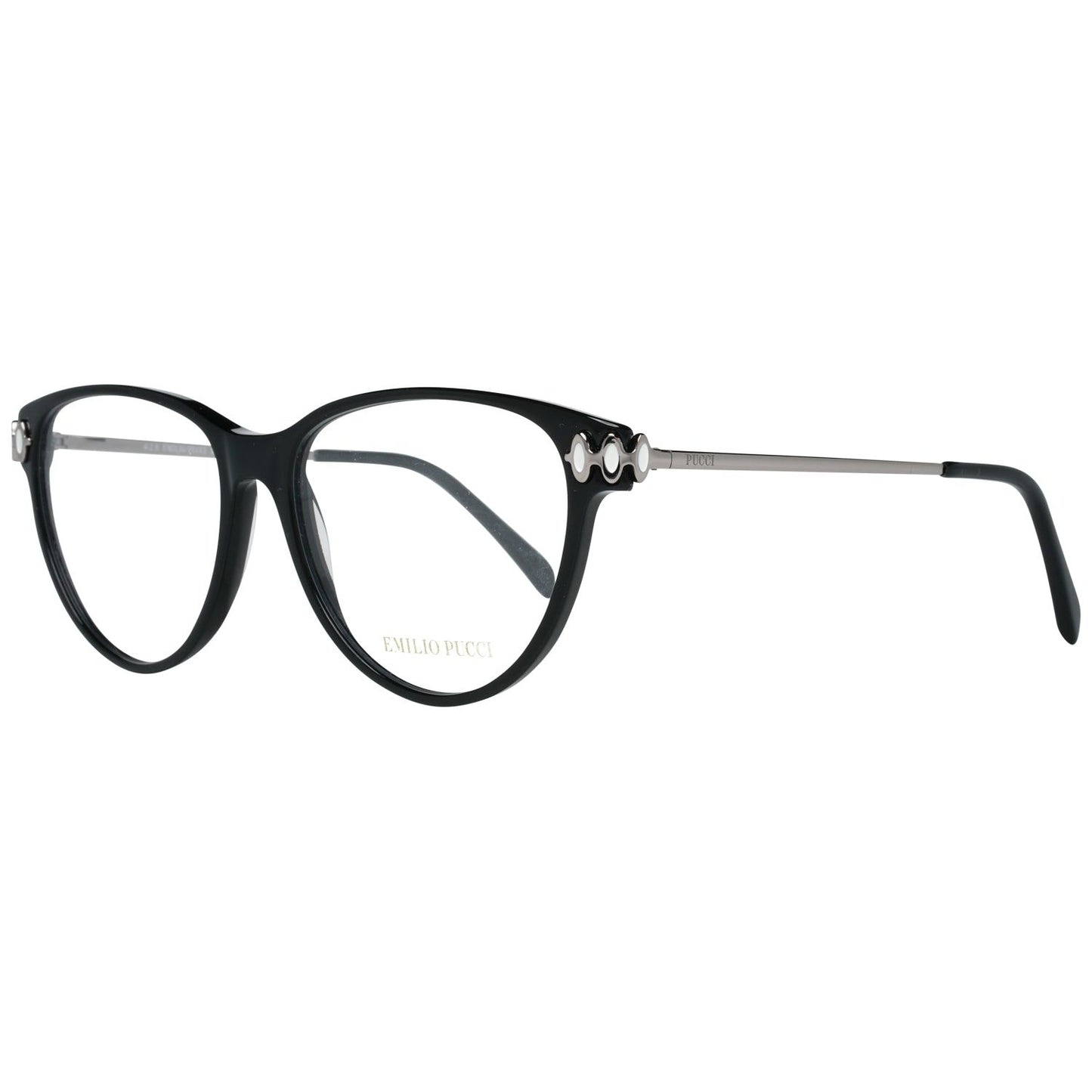 Emilio Pucci EP5055 55001 black ladies' eyeglasses with elegant design and stylish frame for women.