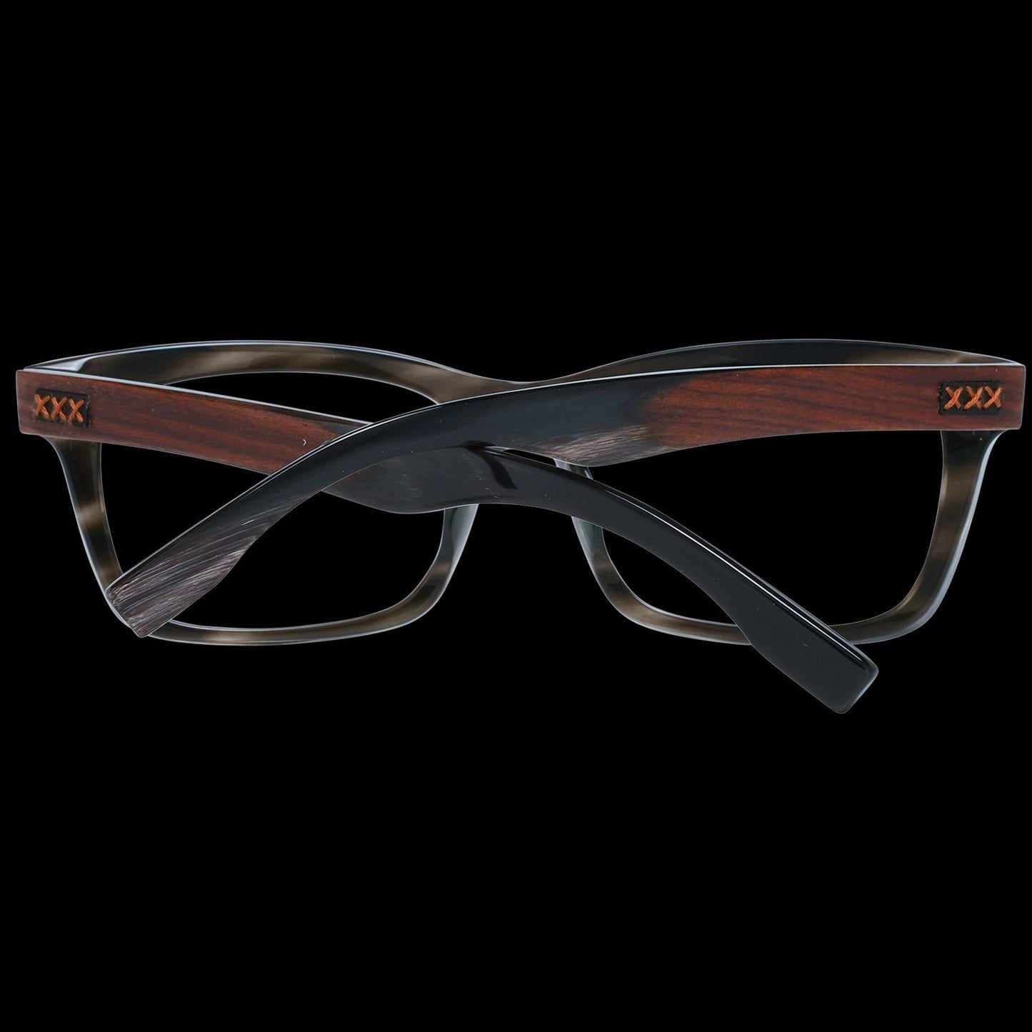 ERMENEGILDO ZEGNA ZC5006-F 02056 men's glasses with wooden frame detailing and dark temples, designed for style and sophistication.