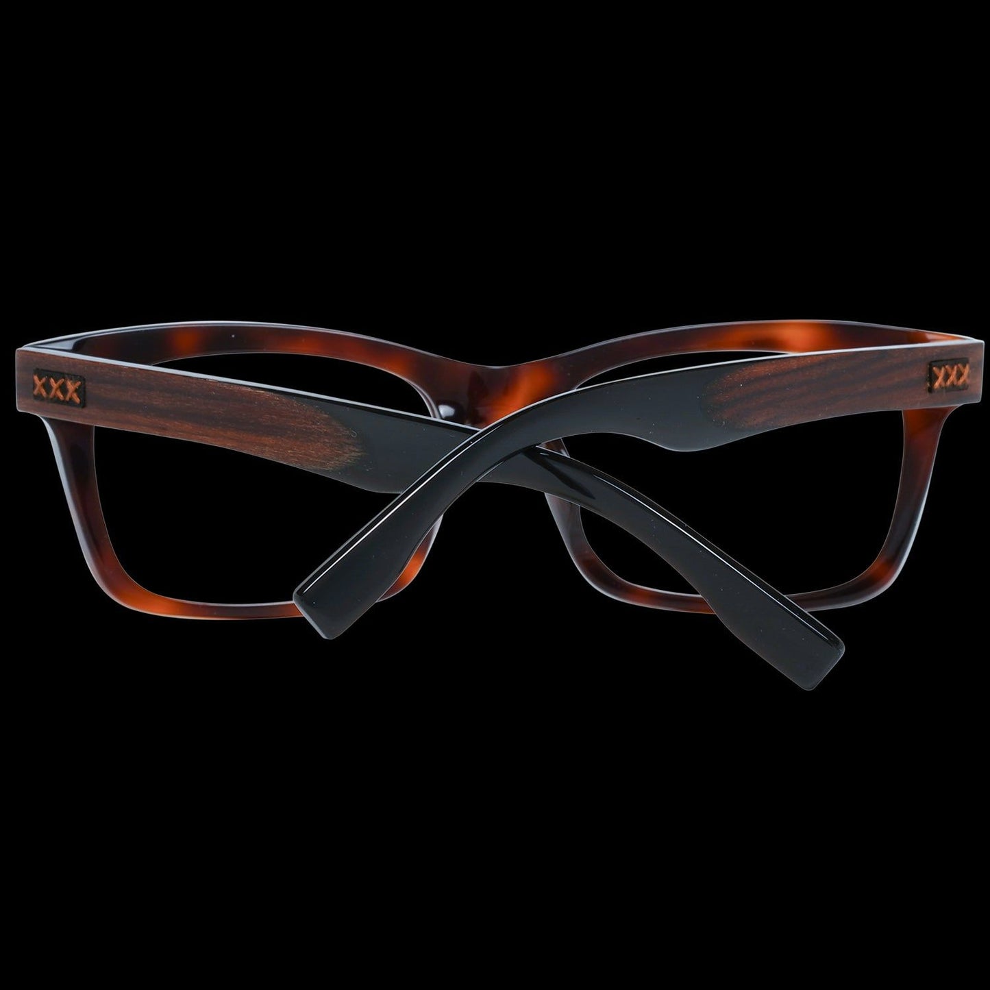 ERMENEGILDO ZEGNA MOD. ZC5006-F 05356 Gentlemen's eyeglasses with crossed arms. Stylish brown and black frame.