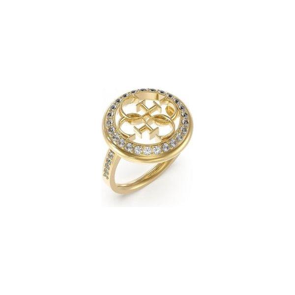 GUESS Jewels Mod. JUBR02139JWYG56 gold ring with crystal accents
