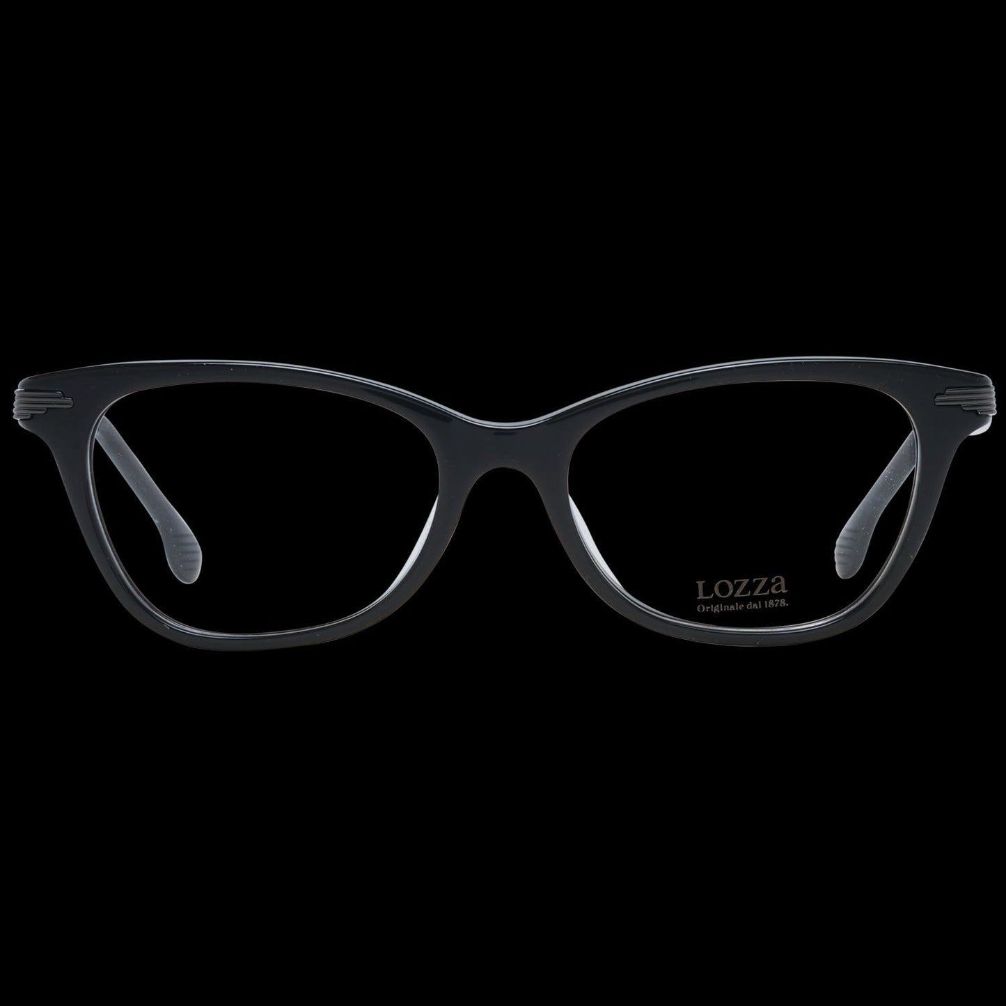 Stylish Lozza VL4120 black eyeglasses for ladies with elegant cat-eye frame design.