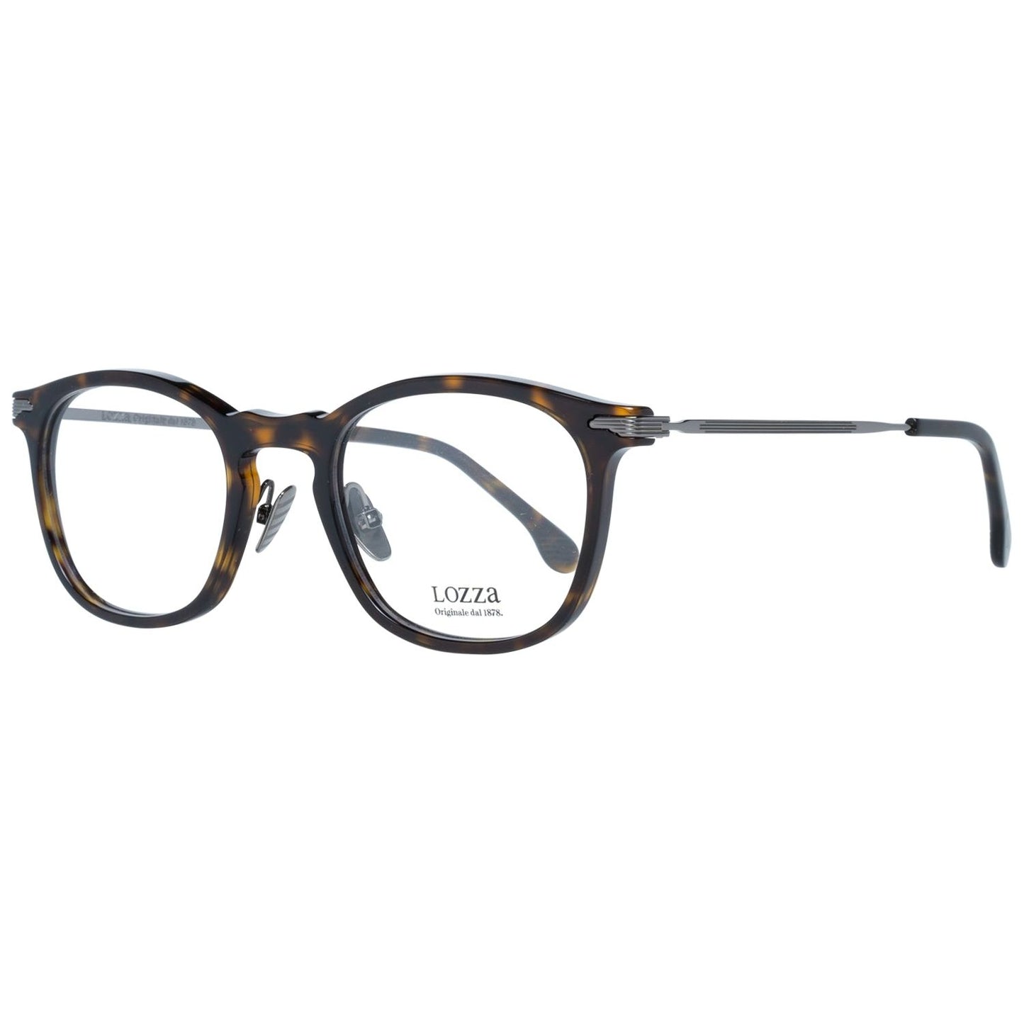 LOZZA MOD. VL4143 500722 round eyeglasses for men, tortoiseshell frame, high-quality design for gentlemen.