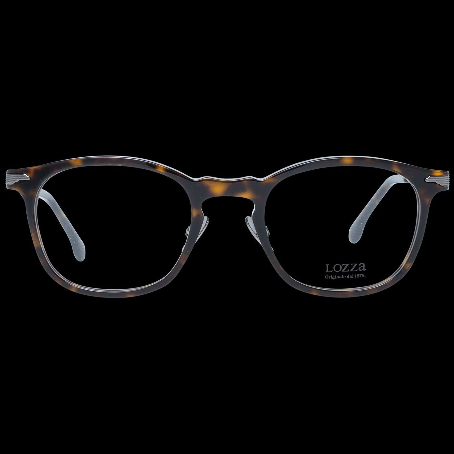 Tortoise shell patterned Lozza VL4143 glasses for gents with subtle frame design and brand logo on the lenses.