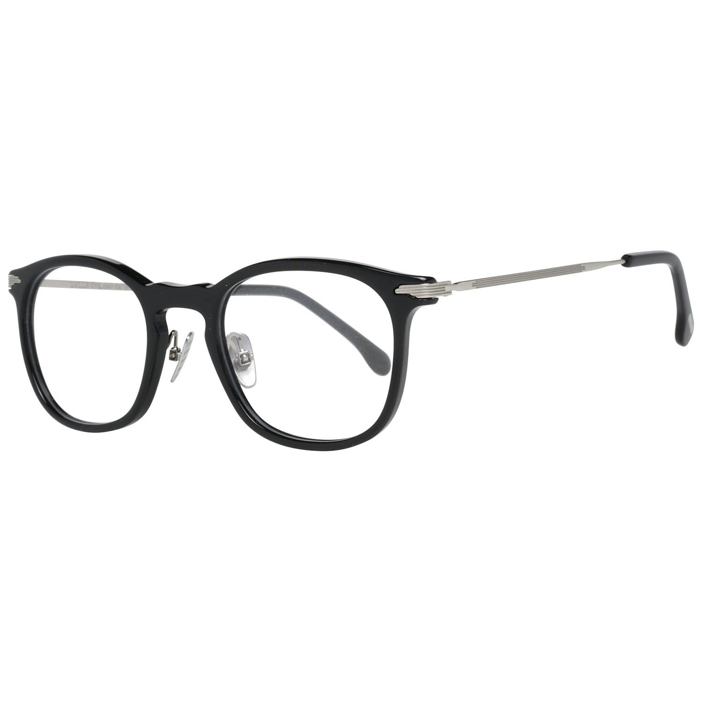 LOZZA MOD. VL4143 500BLK black eyeglasses for men with sleek metal arms, designed for a sophisticated and stylish look.