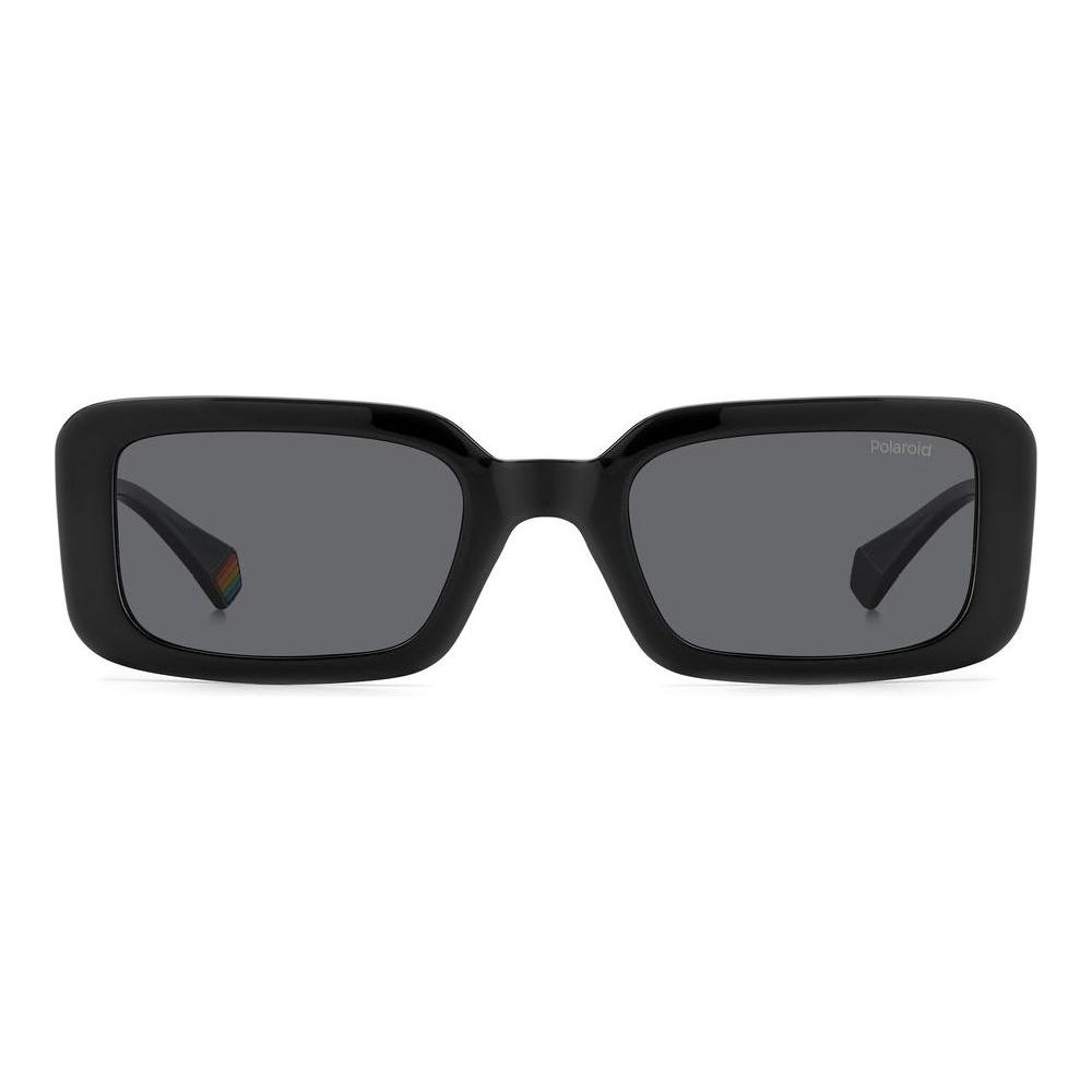 Polaroid Mod. PLD 6208_S_X sunglasses for women, black polycarbonate frame, rectangular design.