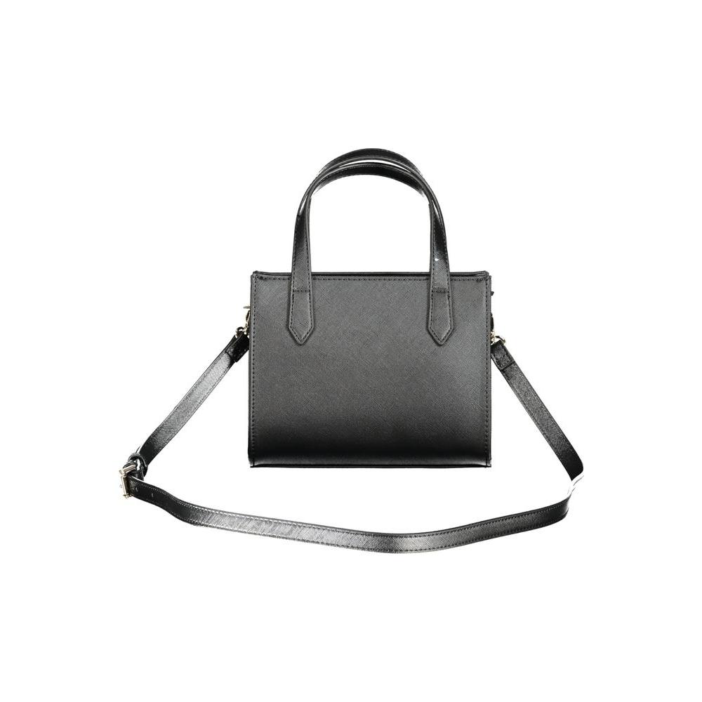 Valentino Bags Black Polyethylene Handbag with Adjustable Strap and Handles, Eco-Friendly and Fashionable Design for Women