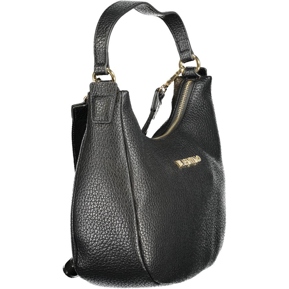 Valentino Bags black polyethylene women handbag with one handle and detachable strap, featuring zip closure and two internal pockets.