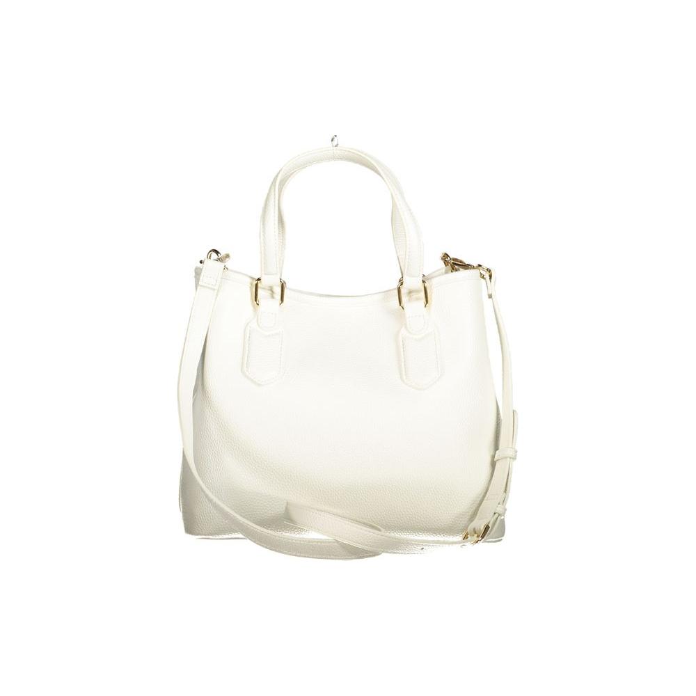 Valentino Bags white polyethylene women's handbag with dual handles and adjustable strap.