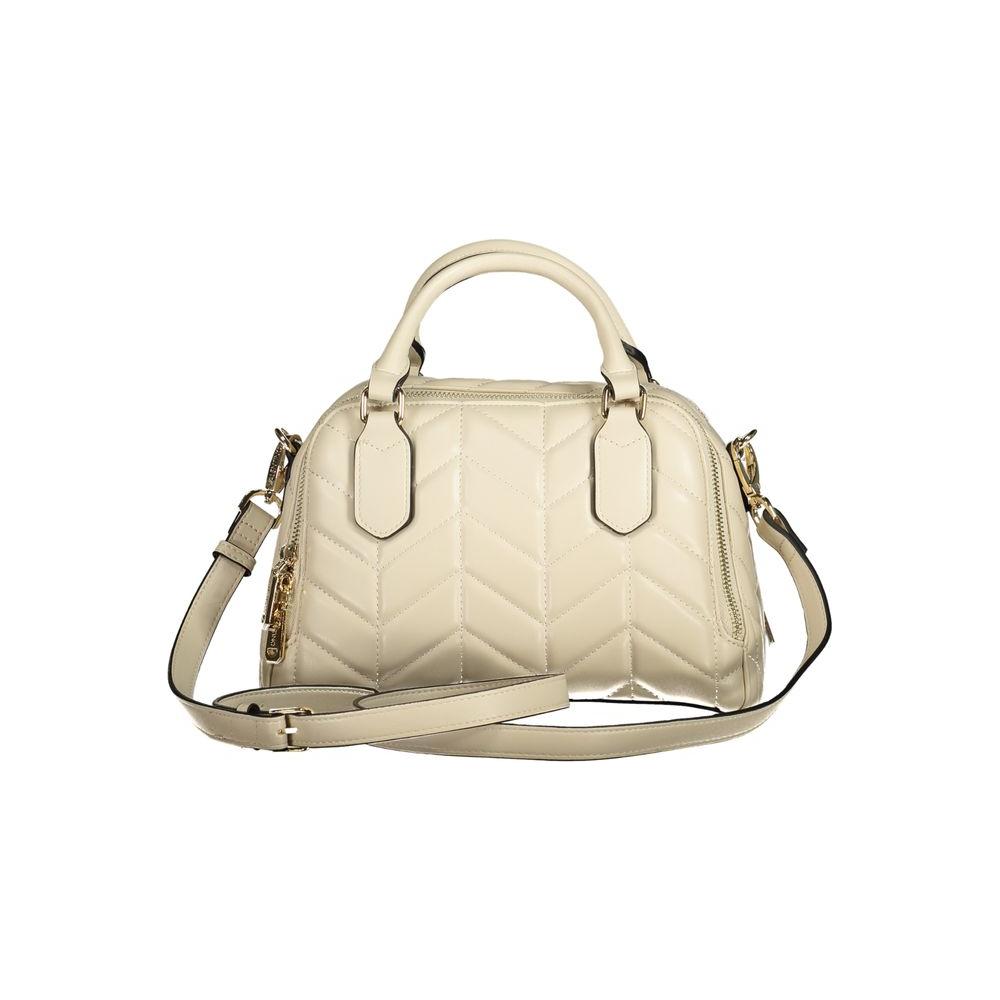 Valentino Bags beige recycled polyethylene handbag with shoulder strap and dual-compartment design for women