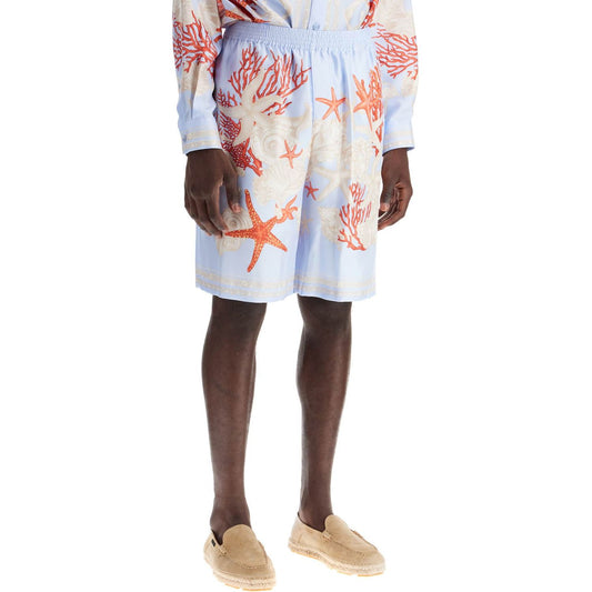 Versace baroque silk bermuda set Short trousers Versace Light Gray