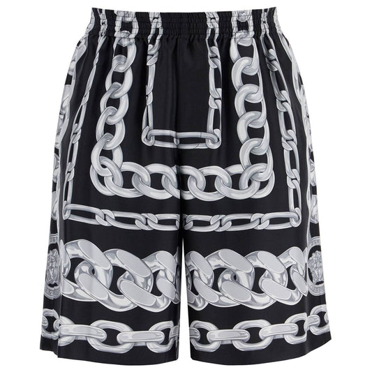 Versace 'silk medusa chains bermuda Short trousers Versace Dark Slate Gray