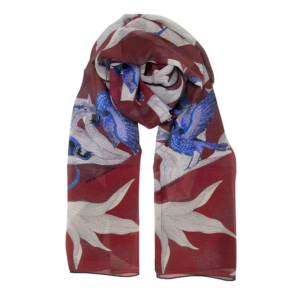 Borbonese Red Silk Women Scarf 1728,67345744032,Accessories,Borbonese,Multicolor,New with tags,Scarves - Accessories,Scarves - Scarves - Accessories,Women