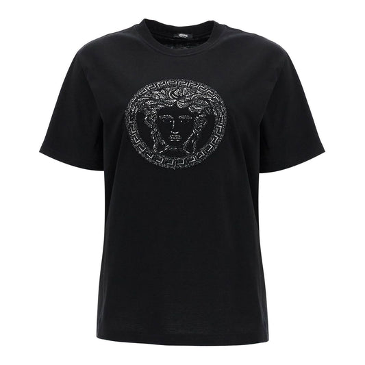 Versace medusa embroidered t-shirt Topwear Versace Black