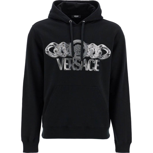 Versace 'hooded sweatshirt with medusa Topwear Versace Black