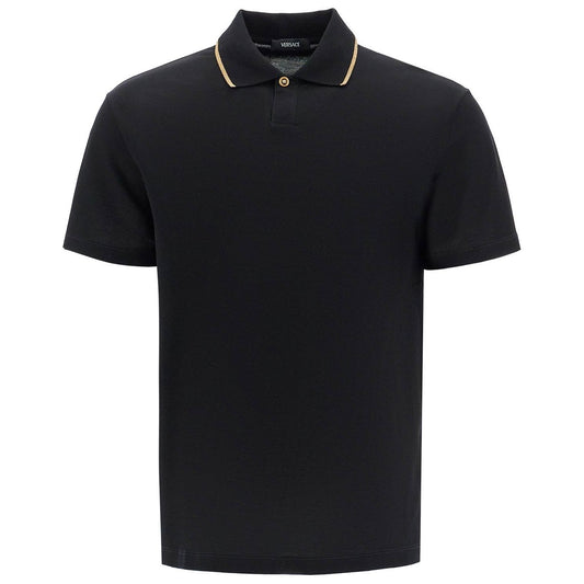 Versace cotton piquã© polo shirt Topwear Versace Black