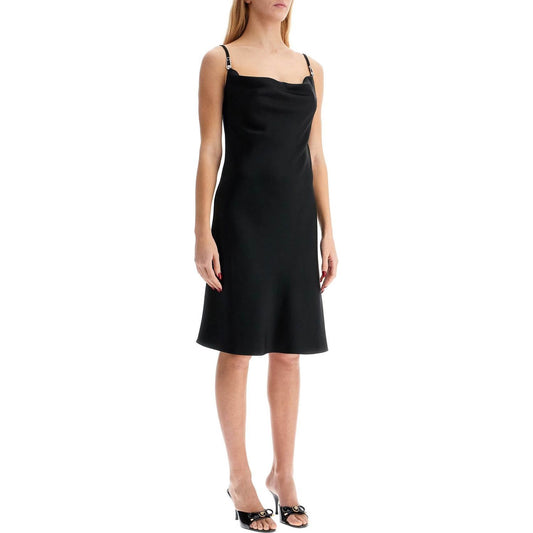 Versace satin mini dress with safety pin detail Dresses Versace Tan