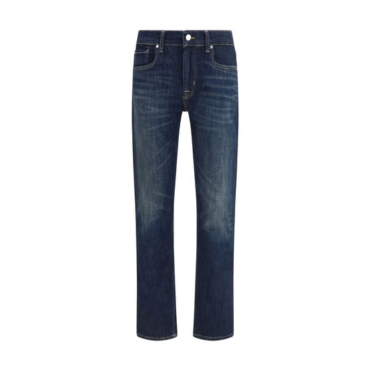 7FOR Black Cotton Flared Jeans