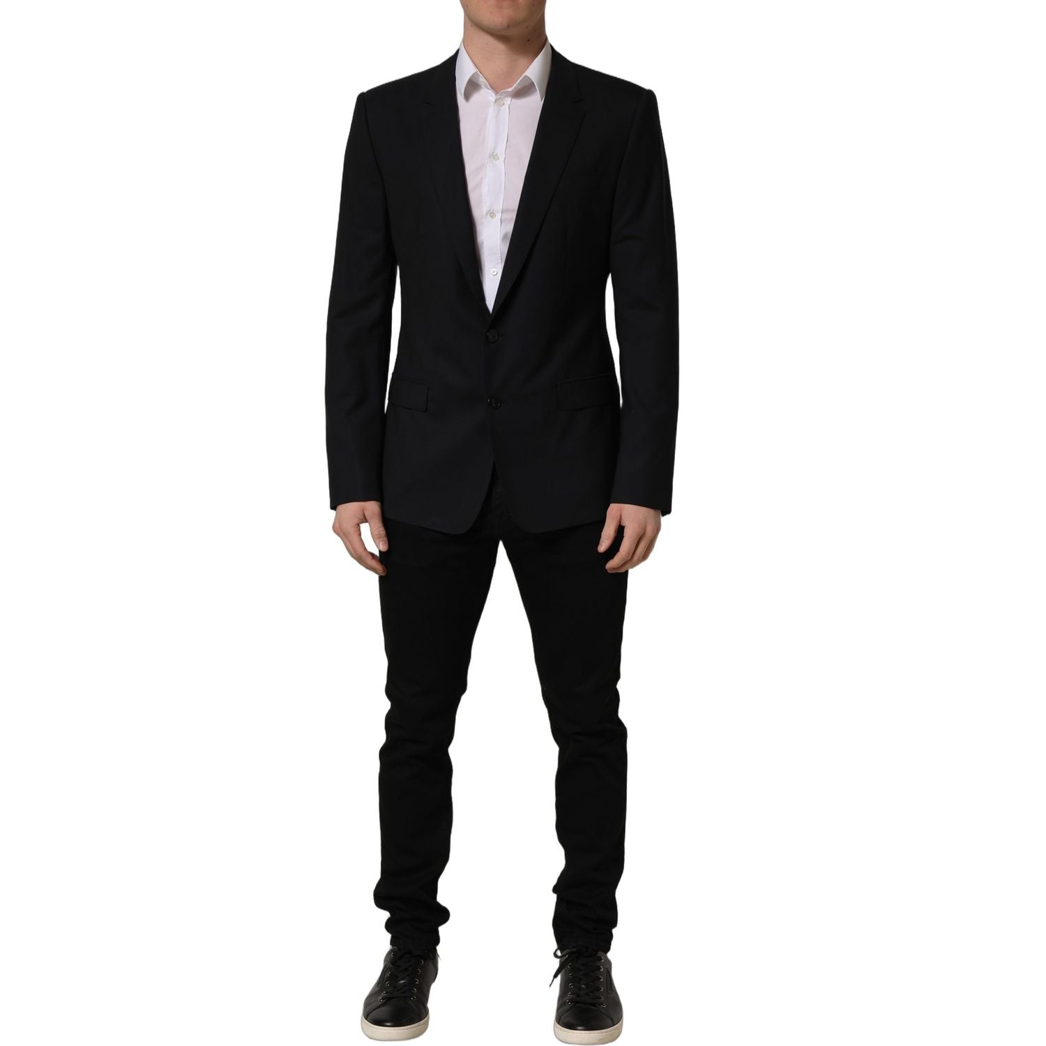 Dolce & Gabbana Black Wool Single Breasted Blazer Jacket