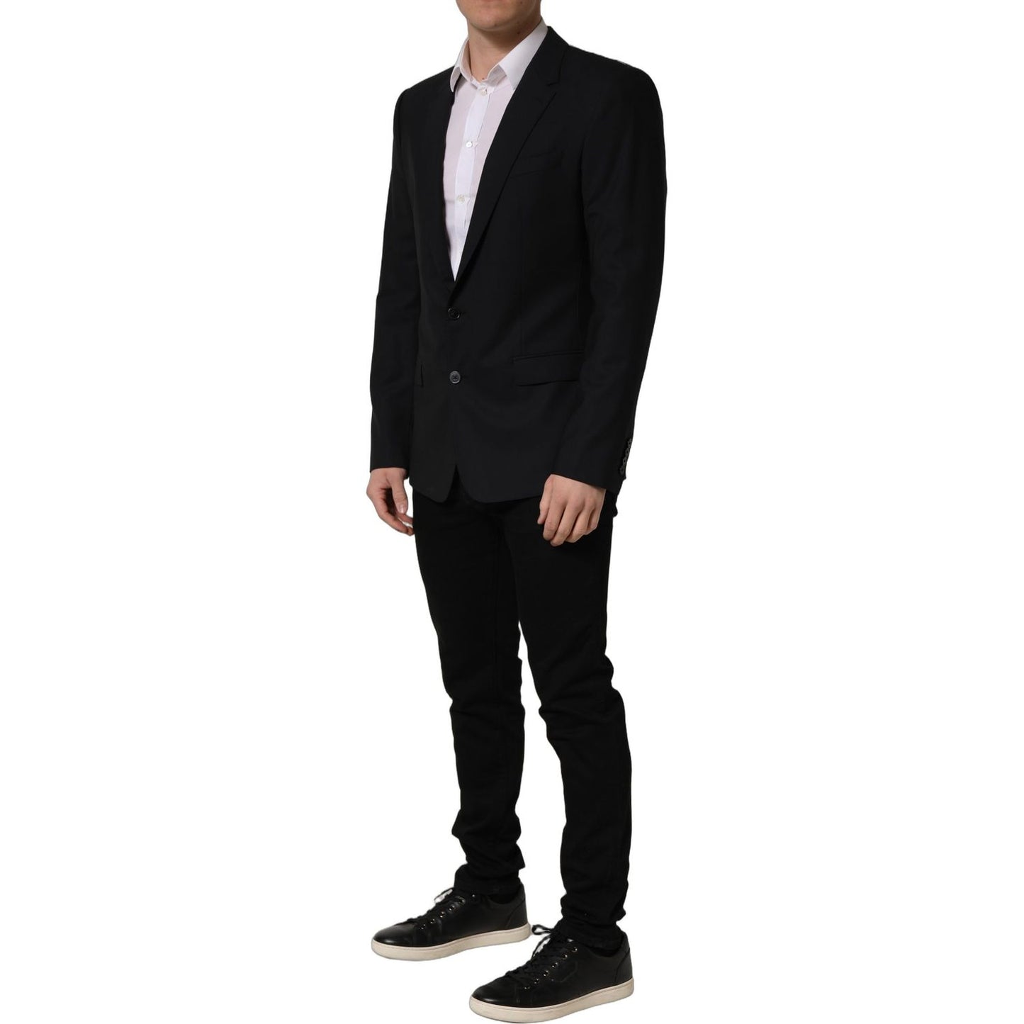 Dolce & Gabbana Black Wool Single Breasted Blazer Jacket