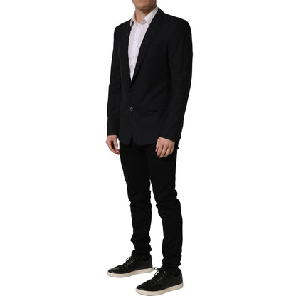 Dolce & Gabbana Black Wool Single Breasted Blazer Jacket