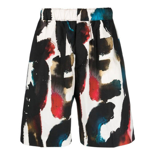 Alexander McQueen Straight Print Shorts Short trousers Alexander Mcqueen Dark Slate Gray