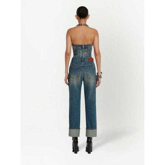 Alexander McQueen turn-up Hem straight-leg Jeans Jeans Alexander Mcqueen Beige