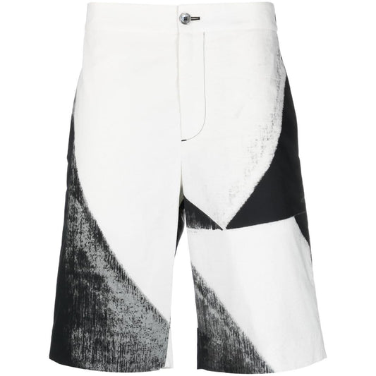 Alexander McQueen abstract-print cotton bermuda shorts Short trousers Alexander Mcqueen Dark Slate Gray