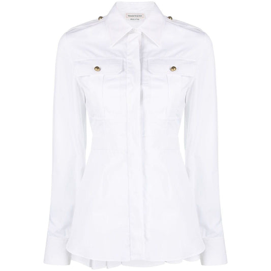 Alexander McQueen Pleated shirt Shirts Alexander Mcqueen White Smoke