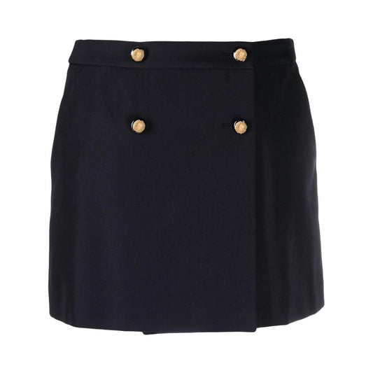 Alexander McQueen wool-cotton blend mini wrap skirt Skirts Alexander Mcqueen Black