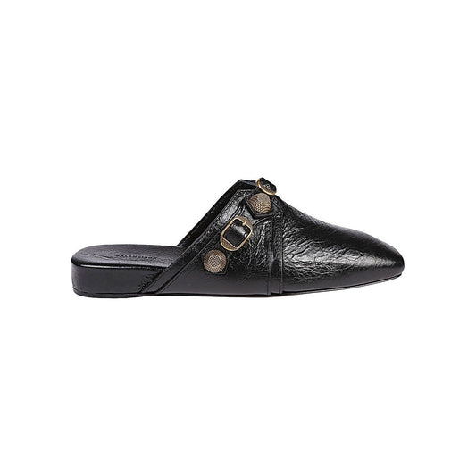 Balenciaga Cozy Cagole leather mules in black Sandals Balenciaga Dark Slate Gray