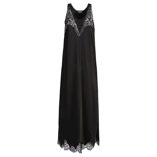 Balenciaga Lace trim long length sleeveless v-neckline dress Beachwear & underwear Balenciaga Black