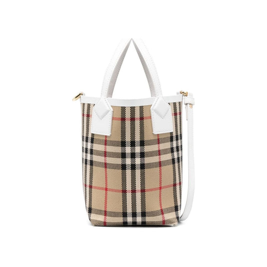 Burberry Mini London Vintage-Check Tote Bag Shoulder Burberry Gray