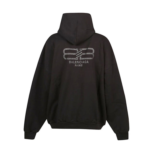 Balenciaga Bb strass cotton hoodie Topwear Balenciaga Black
