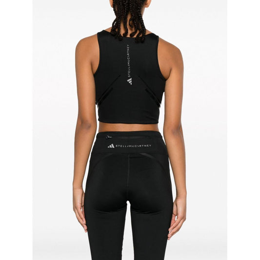 Adidas By Stella McCartney Top Black Topwear Adidas By Stella McCartney White Smoke