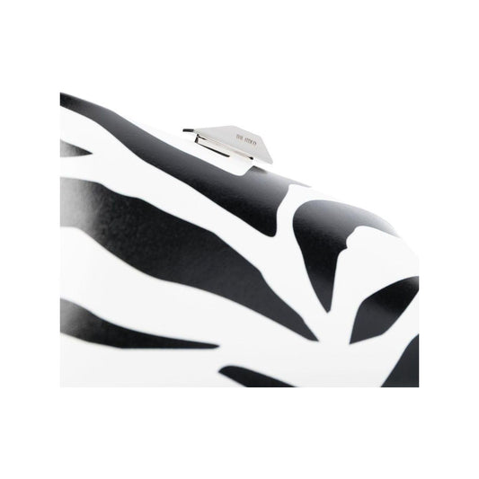 The Attico 8.30pm Logo-Print Clutch Bag in Zebra Print Clutches The Attico White Smoke