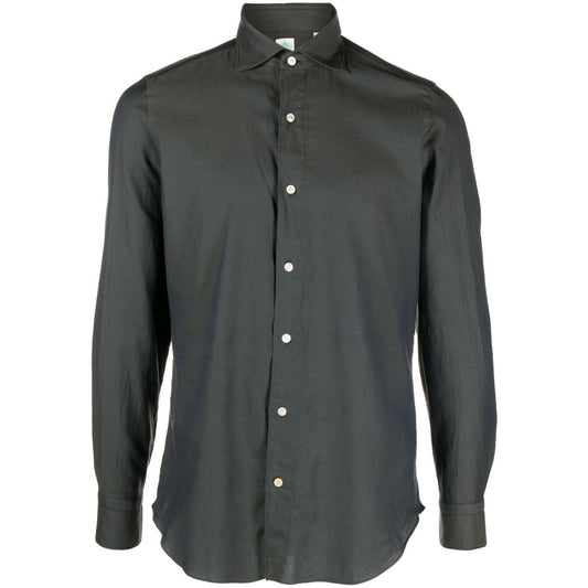 FINAMORE 1925 NAPOLI Shirts Grey Shirts Finamore 1925 Napoli Dark Slate Gray