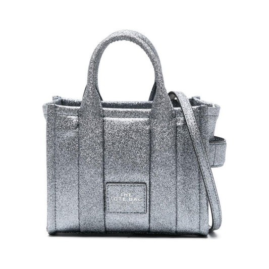 Marc Jacobs The Galactic Glitter Mini Tote Bag in Silver Shopper Marc Jacobs Light Slate Gray