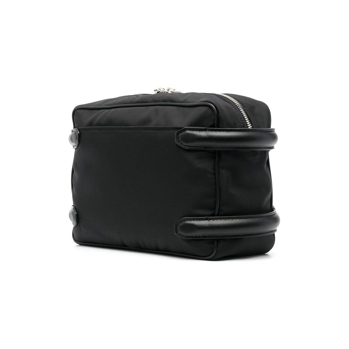 Front view with bag zipped and handles upright.