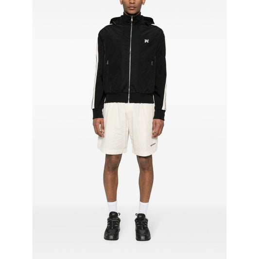 Palm Angels Jackets Black Jackets Palm Angels White Smoke