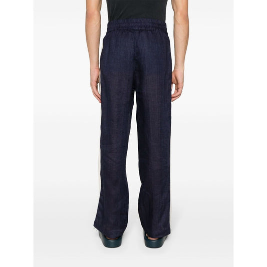 Palm Angels Trousers Blue Trousers Palm Angels White Smoke