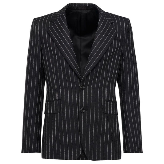 Alexander McQueen pinstriped single-breasted blazer Jackets Alexander Mcqueen Black