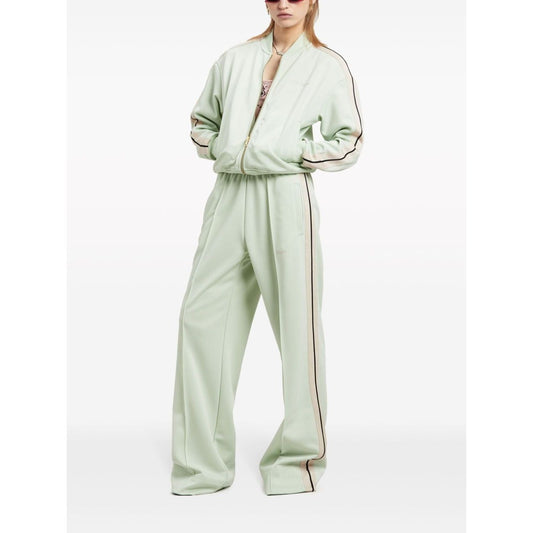 Palm Angels Trousers Green Trousers Palm Angels White Smoke