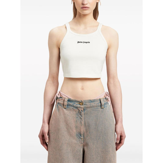 Palm Angels Top White Topwear Palm Angels White Smoke